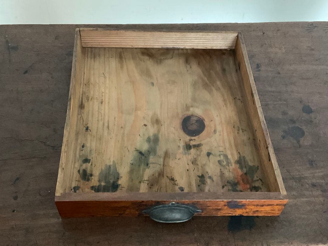 ろくろ脚 ちゃぶ台 文机 ローテーブル 引き出し付き アンティーク家具 古道具