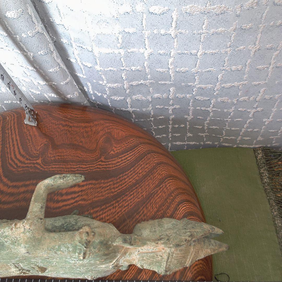 ブロンズ製仏像 約30cm 木製台座付き 古代？