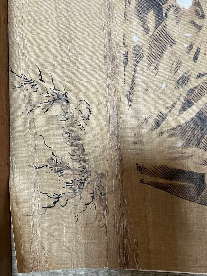 まくり 絹本■椿椿山■ ［花之図］肉筆 送料込み！