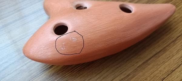 Y 【長期保管品】 火山のオカリーナ オカリナ ハンドメイド 木箱入り 説明書付