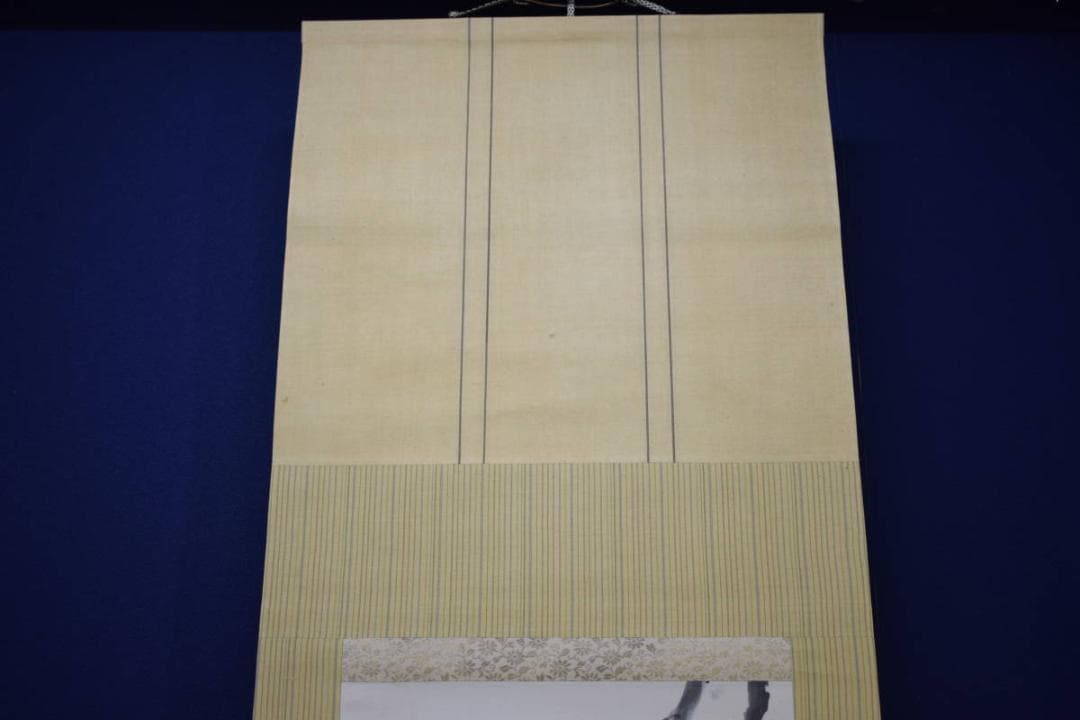 真作/小川千甕/紅葉菊に小禽図/布袋屋掛軸HJ-342