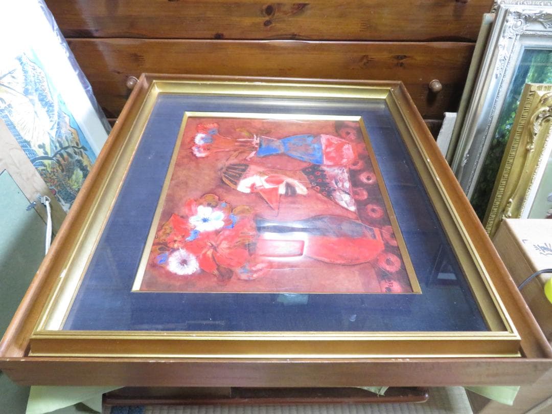 ◆　後藤又兵衛　「花とアルルカン」（仮題）　オイルパステル　F8号　◆