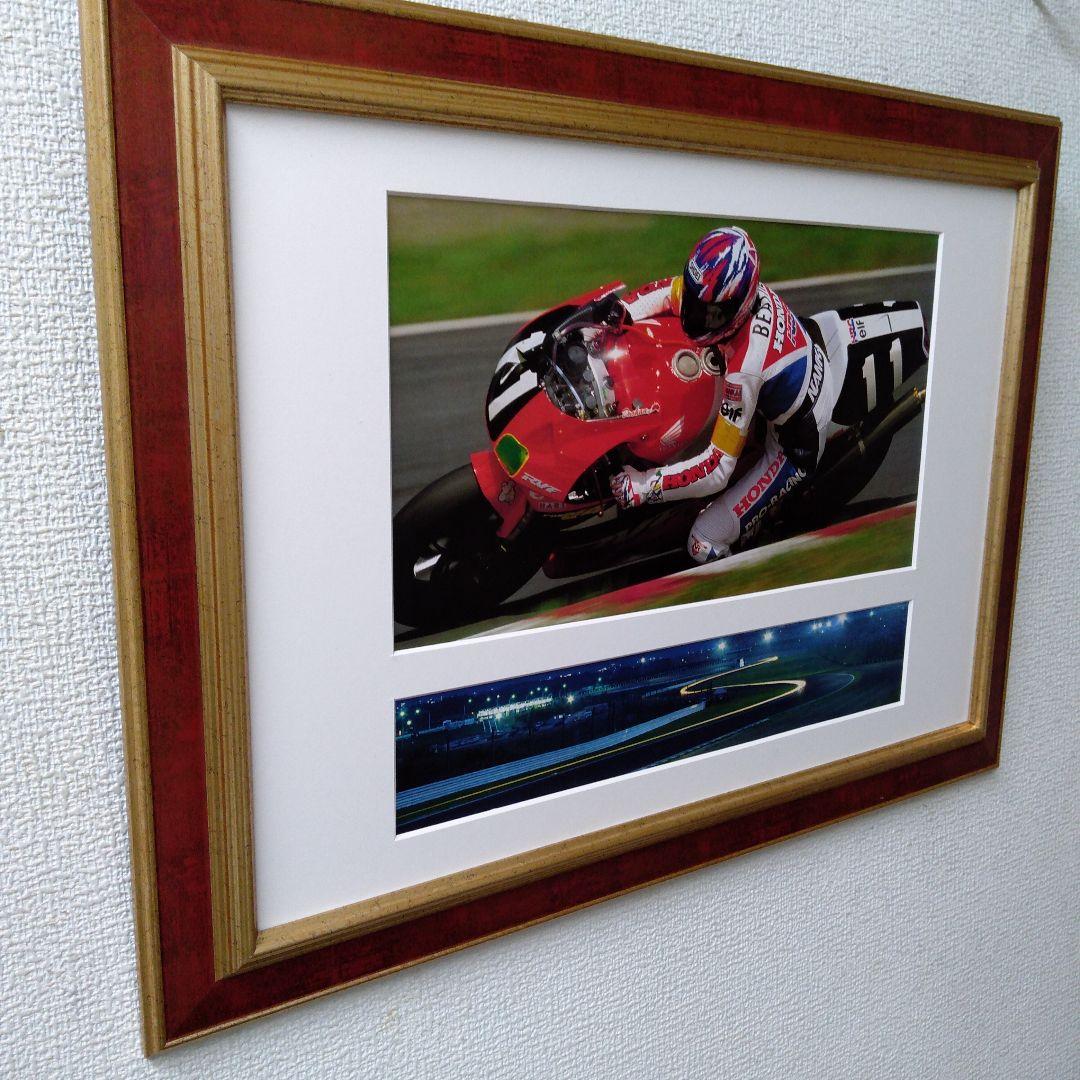 ポスター　横　特寸法　レーサー　オートバイ　額装仕上げ品