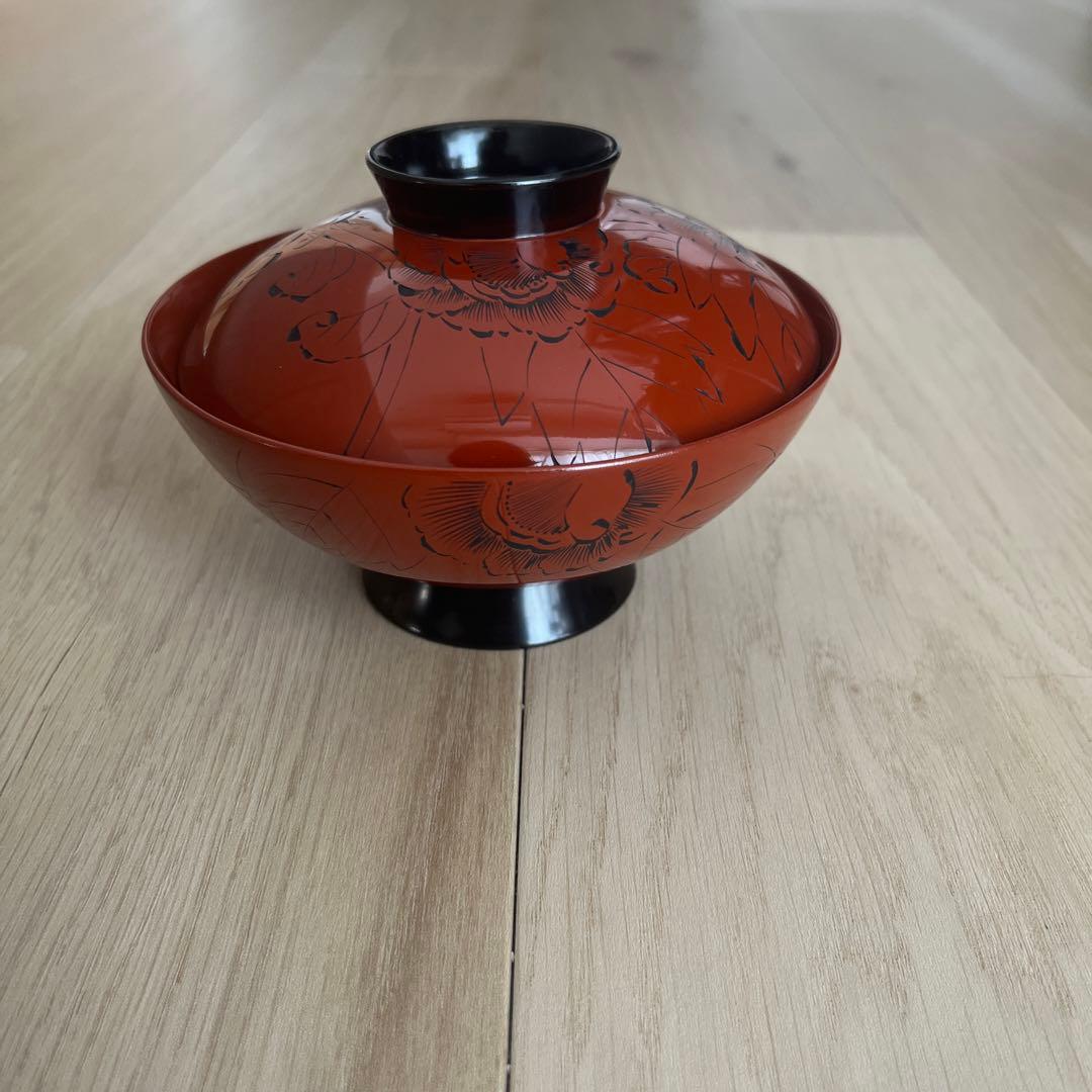 輪島塗蓋付き漆器椀　10客