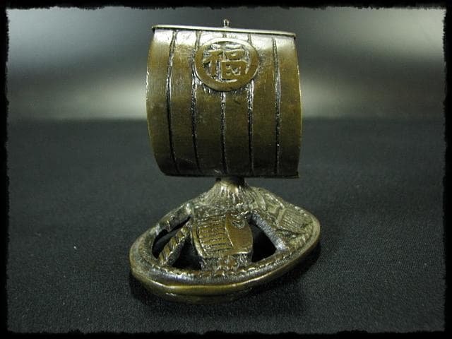 守護 剛章 宝船 香炉 古銅 高岡銅器 茶道具 f7