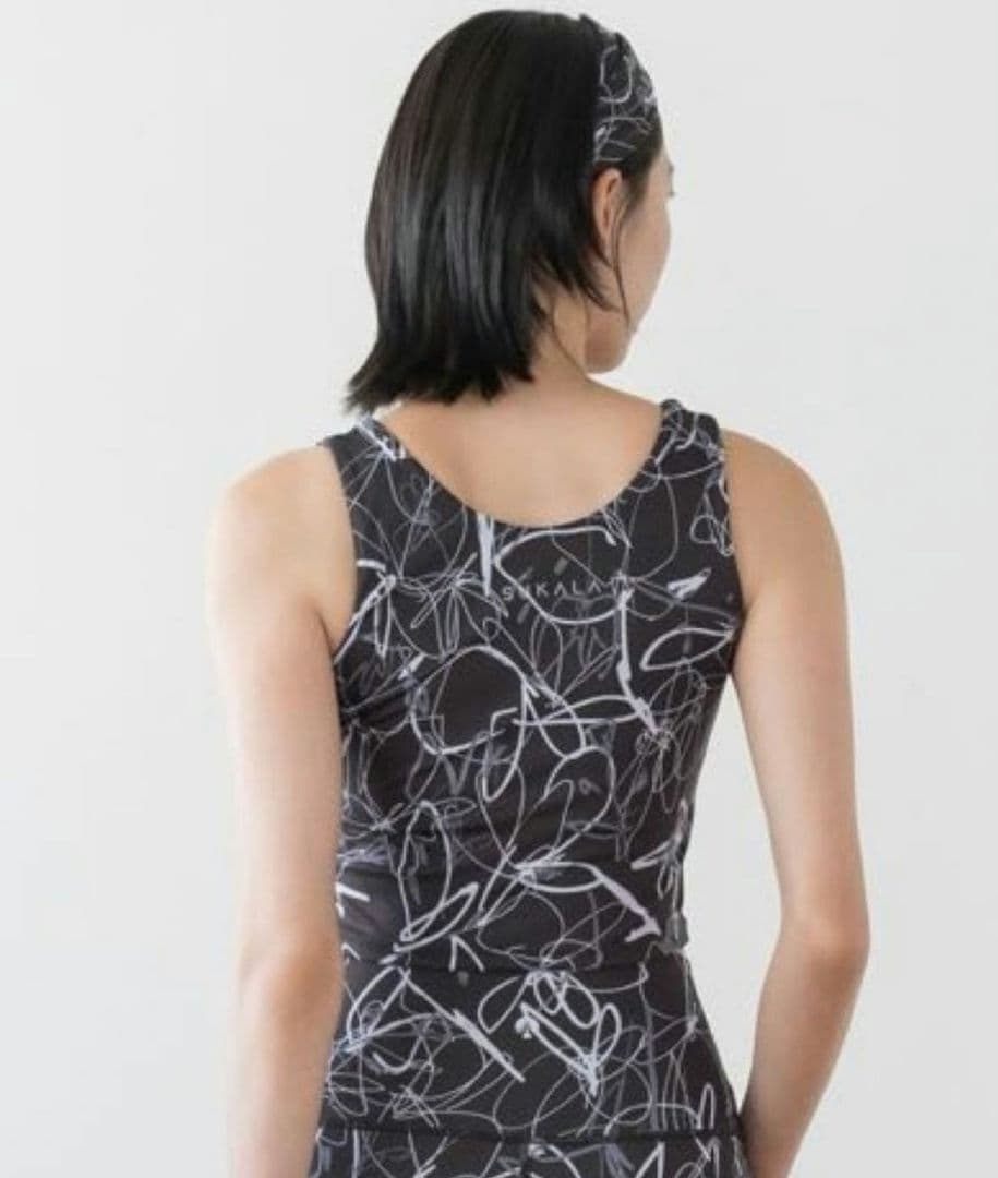 新品　3点セット　SUKALA リボンフラワープリント ブラック M