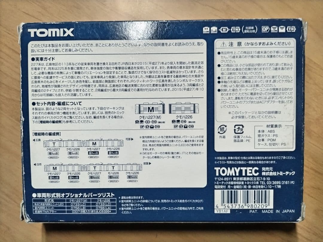 Nゲージ TOMIX 227系レッドウィング 基本Bセット