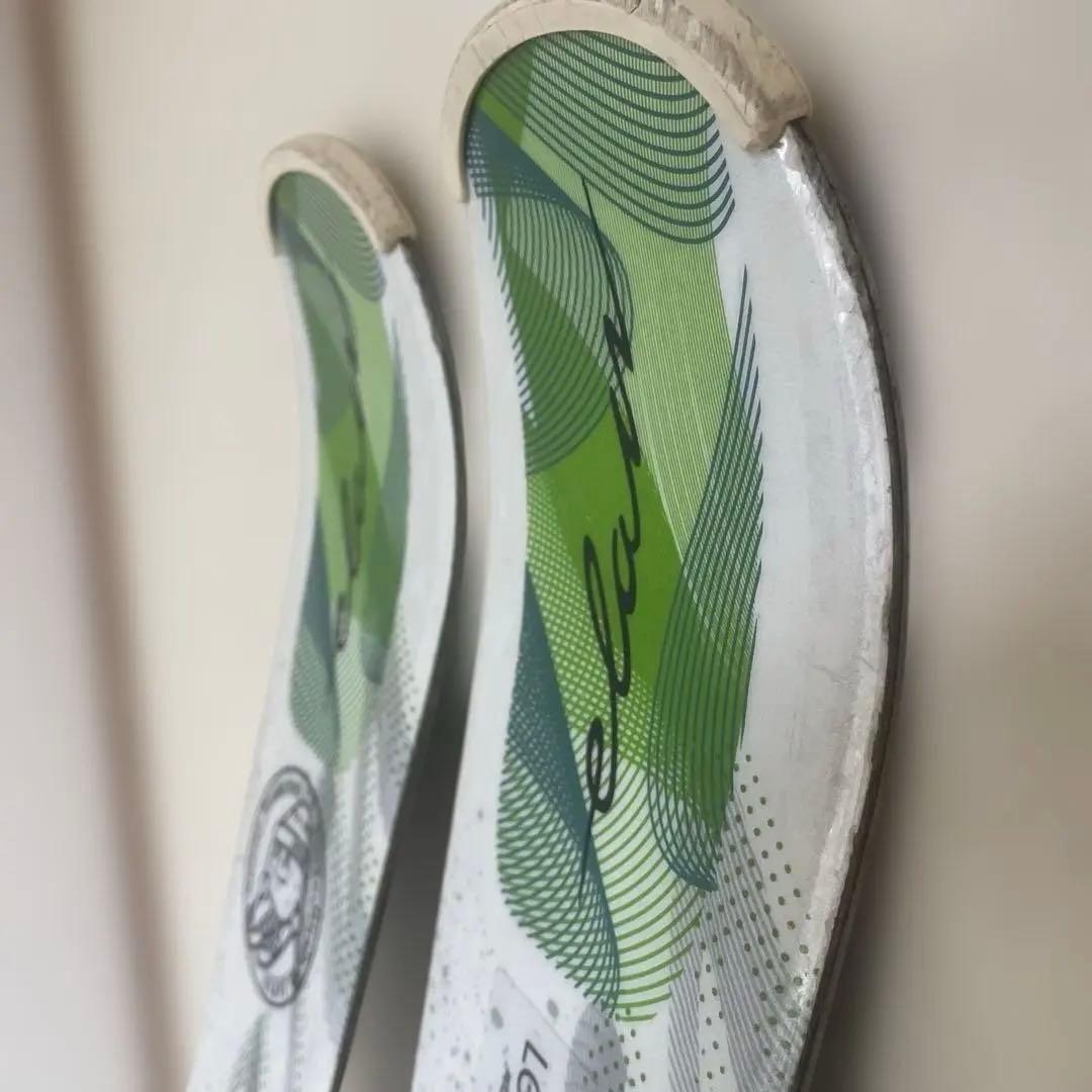 スキー板 エラン　軽量型　146センチ　グリーン ホワイト ビンディングつき