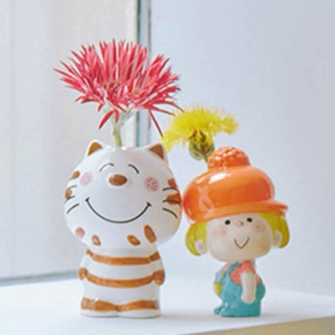 日曜まで限定値下げ〜23時頃まで　水森亜土　アドちゃん　一輪挿し　陶器　花瓶