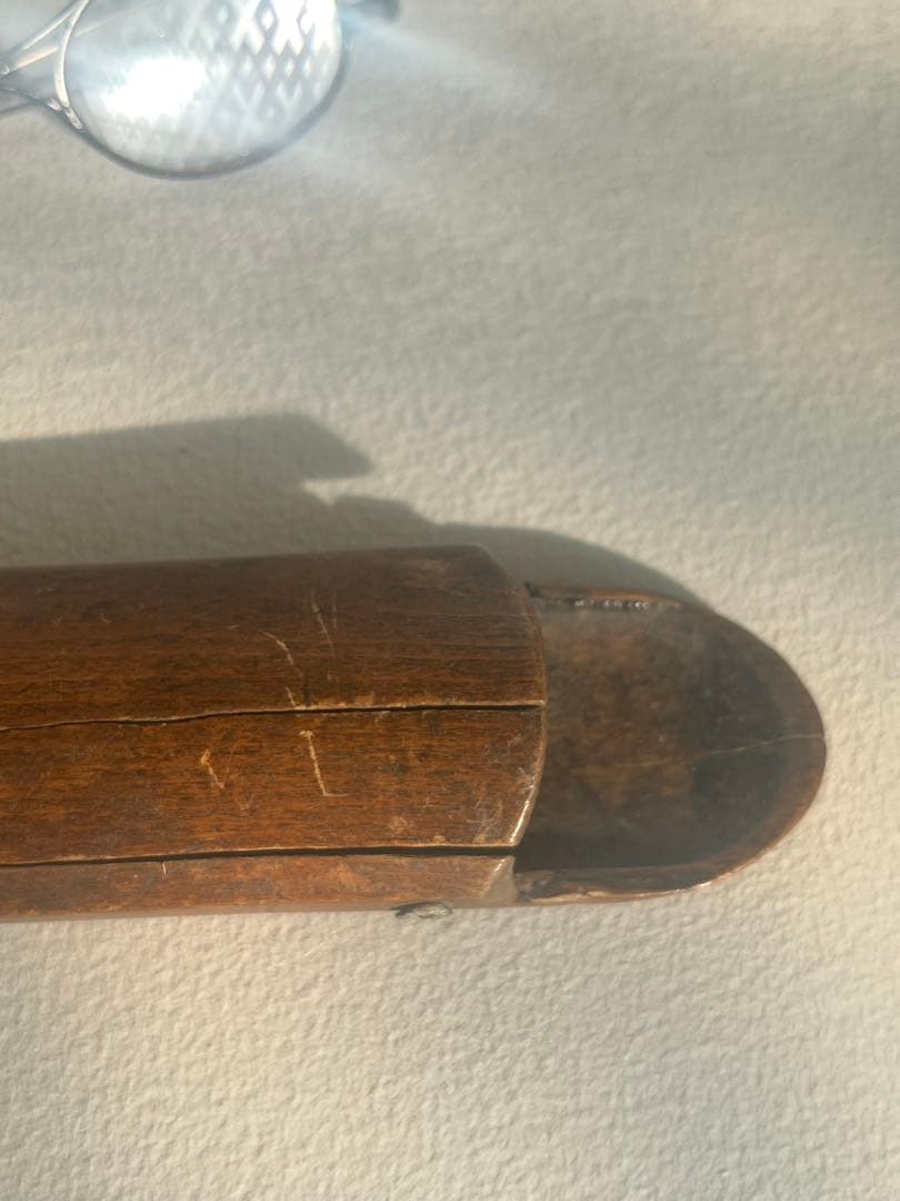 フランス　アンティーク　オーバル型　丸メガネ　Xブリッジ　おまけケース