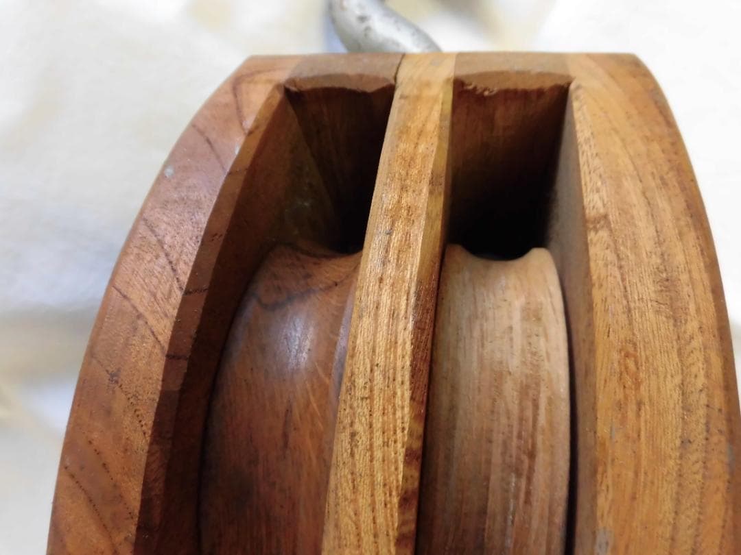 木製　滑車（２車）　１８０