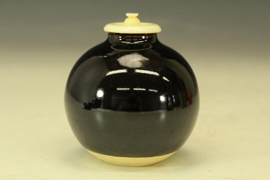 茶道具 唐物 彷古 文淋茶入 藤種緞子 仕服(RC934)