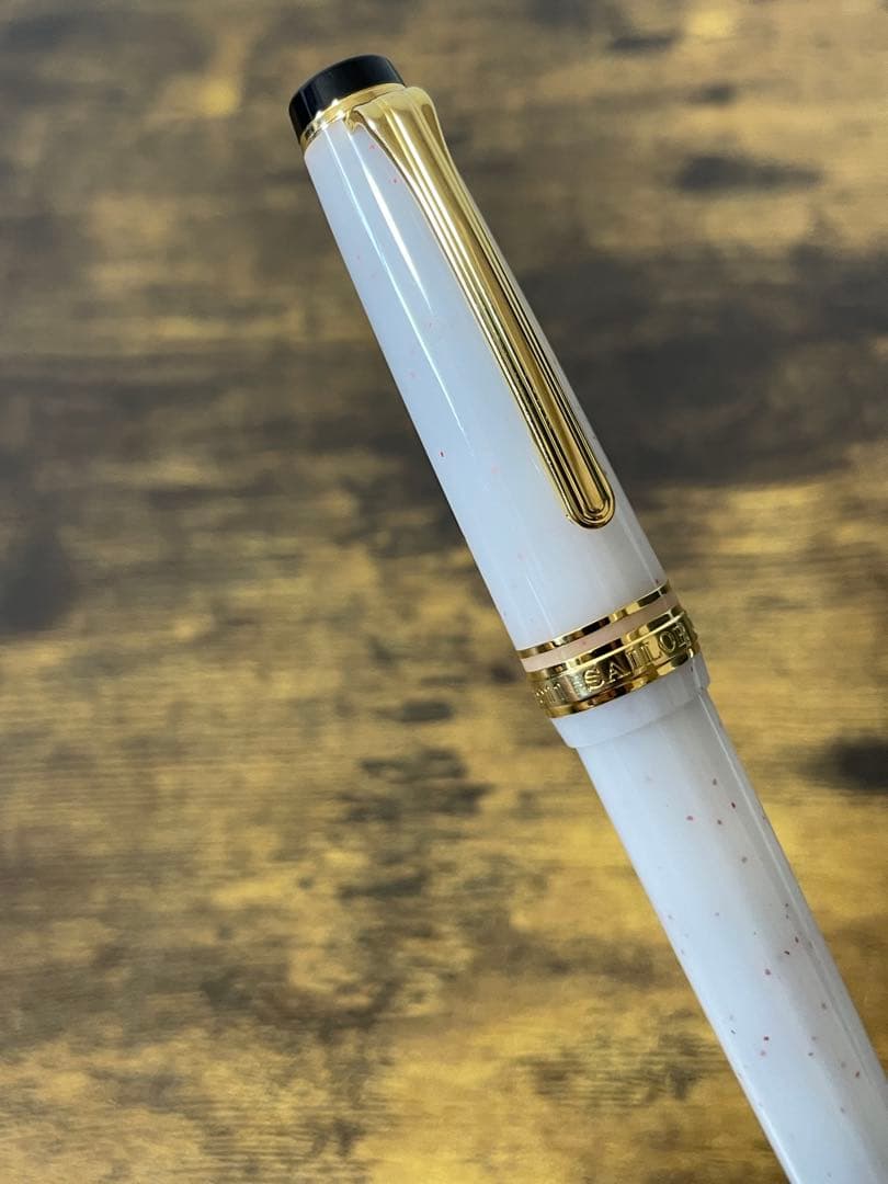 試筆のみ　四季織　雪椿　万年筆　MF セーラー　万年筆　コンバーター＆ケース付き