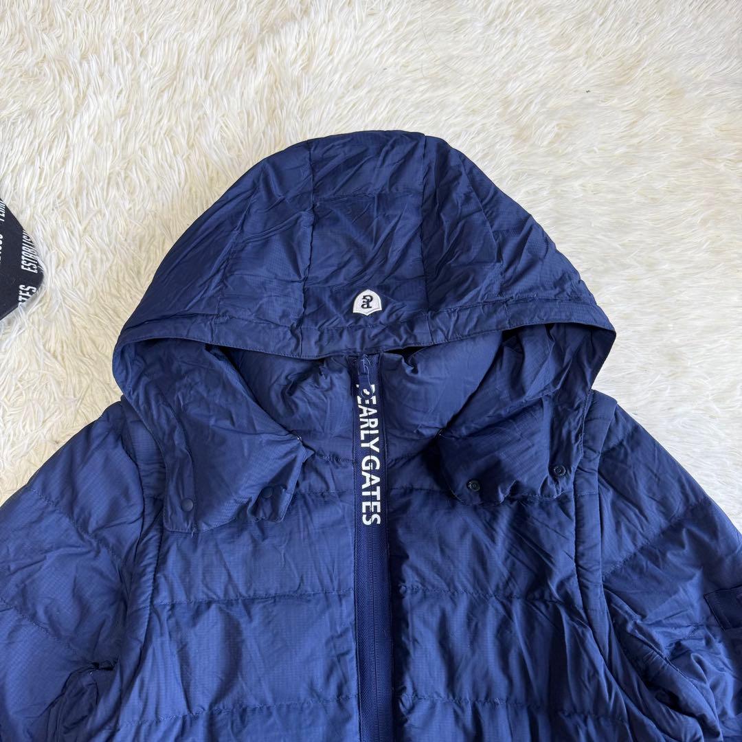 【パーリーゲイツ】美品 ダウンジャケット ネイビー 4サイズ メンズ 4way