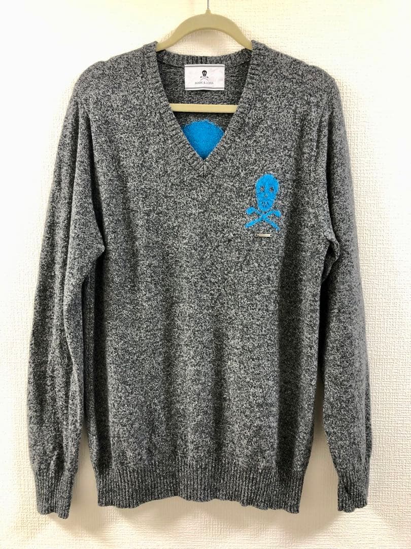 『MARK&LONA』マークアンドロナ セーター　スカル　グレー　XLサイズ