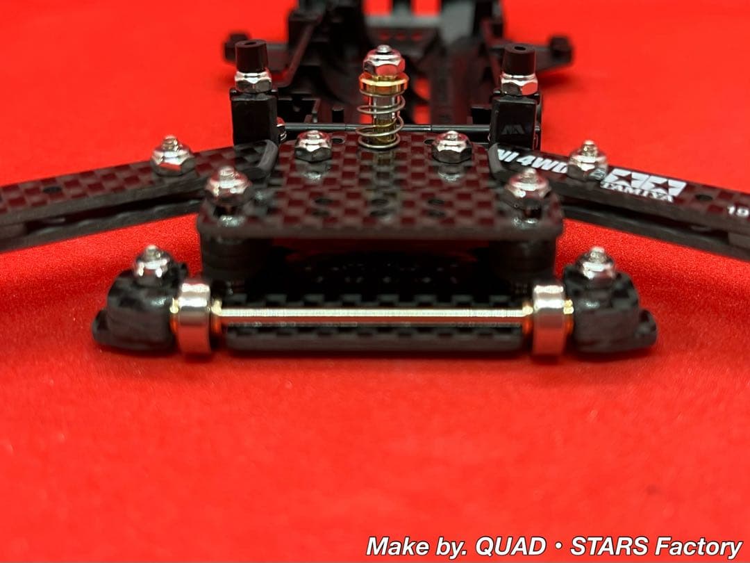 【ミニ四駆・FMVZ用】1軸アンカー＋リヤスキッド　フルカーボン【3mm底上げ】