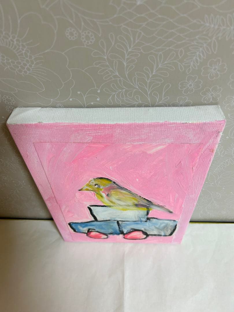 エディ・ドミニク・デュビアン　鳥と車　原画　キャンバスアート　エイチピーデコ