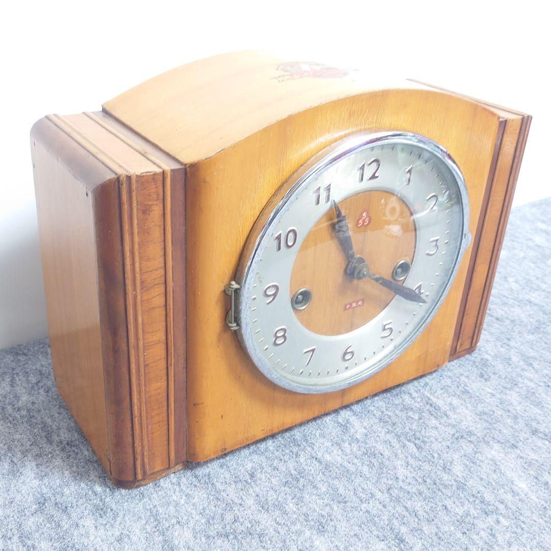 レトロ 置時計 1959年製 木製 鍵付き　上海南海 555