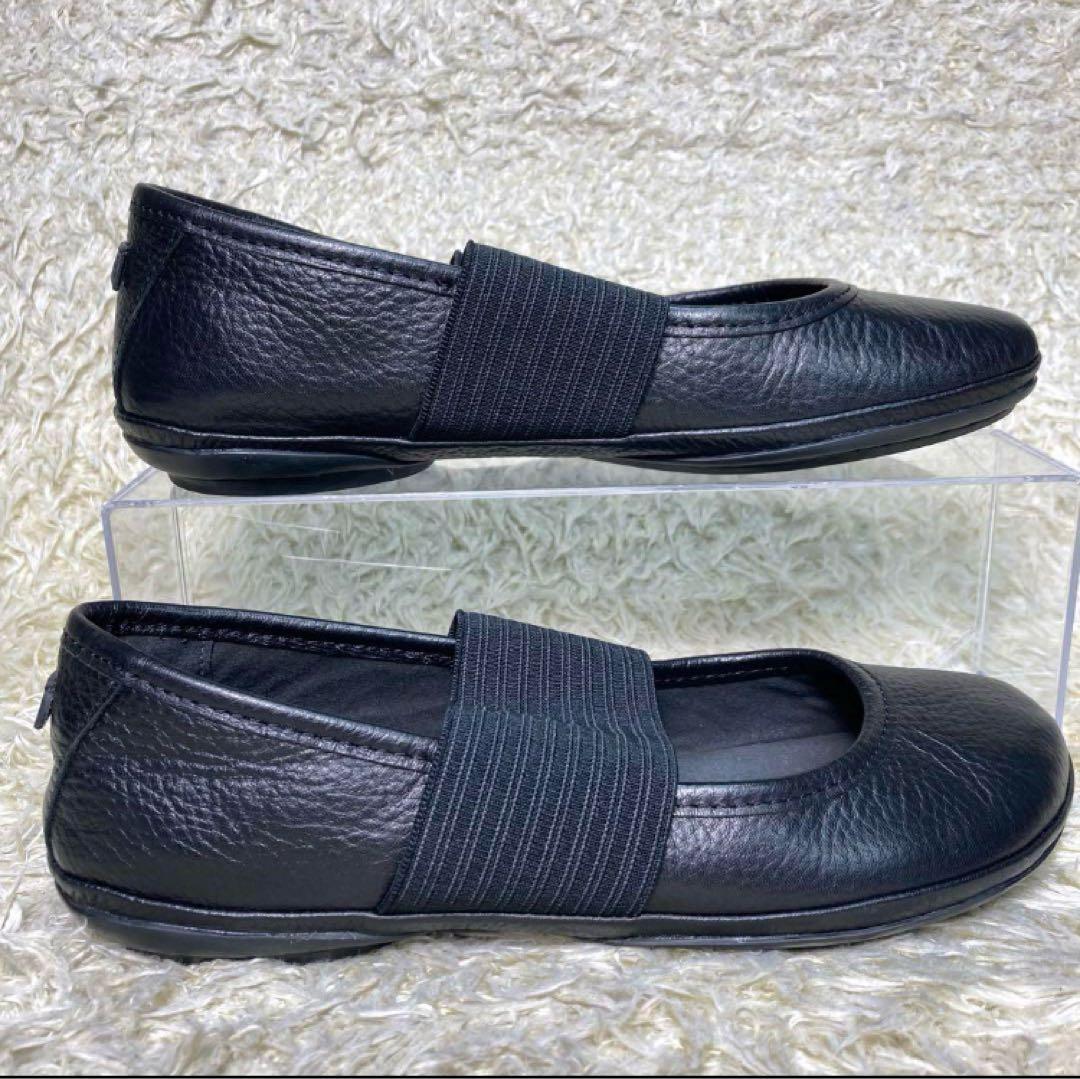 『未使用級』カンペール　ライトニナ　バレエシューズ フラット ブラック　レザー