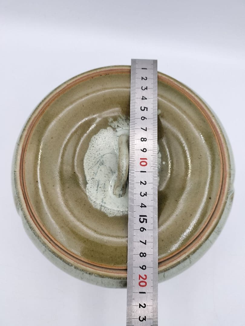 b164 【未使用】水指 捻梅 即中斎好 萬古 福森比路志 塗蓋付 木箱 茶道具