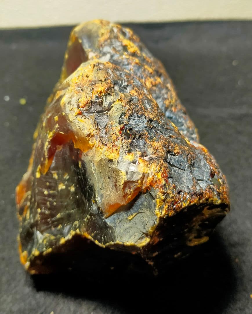 【別格 コレクター向：428g】超特大 ブルーアンバー インドネシア 琥珀 原石