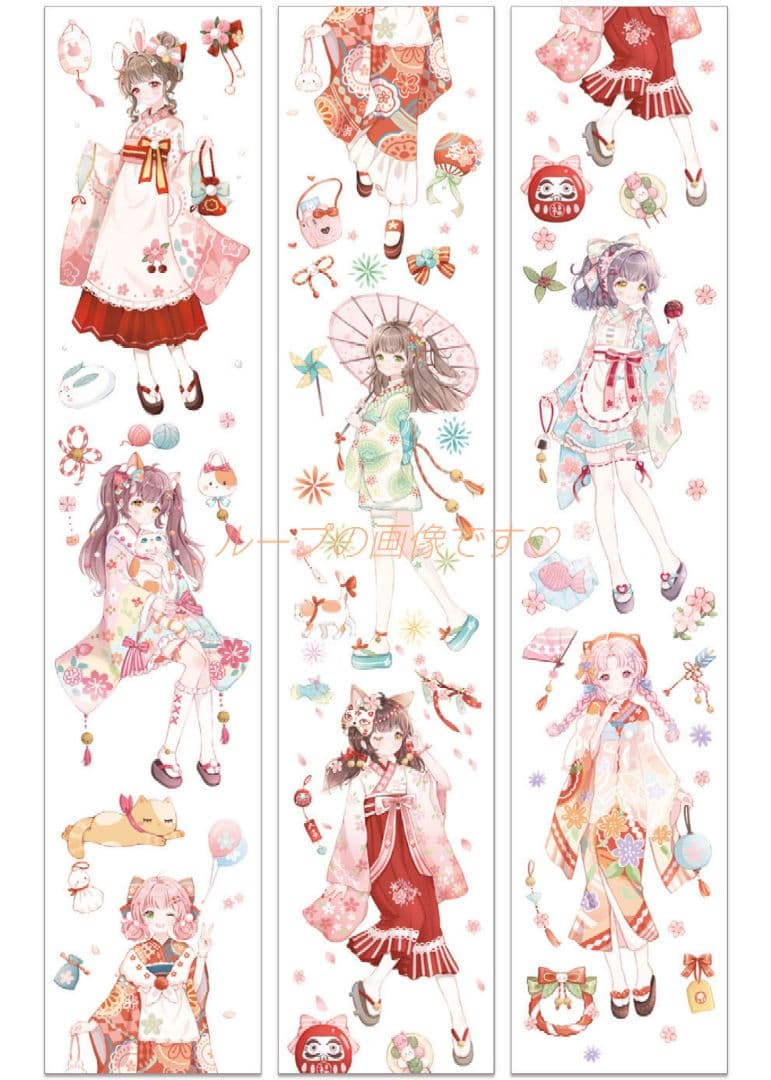 ✩再販✩J944＃甜樱少女(PET)幸目原创切り売り海外人物マステ女の子