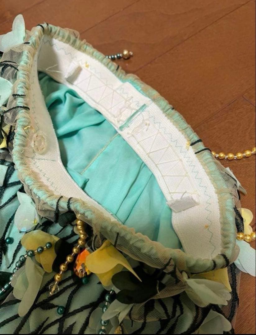 ベリーダンス 衣装 Sufel Boutique 黄 緑 花 マーメイド