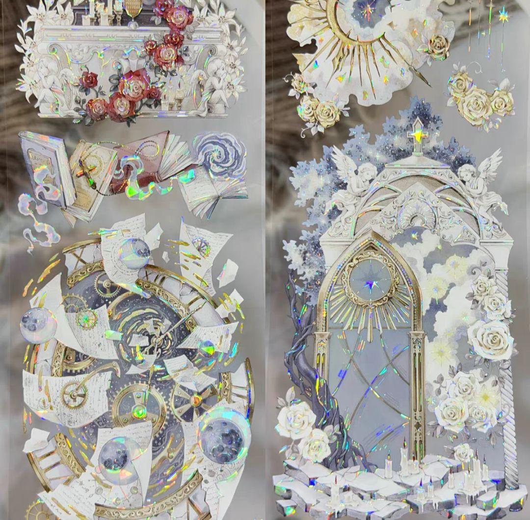 切売 866★ 海外 マスキングテープ マステ PET 装飾 花 背景 贝壳光