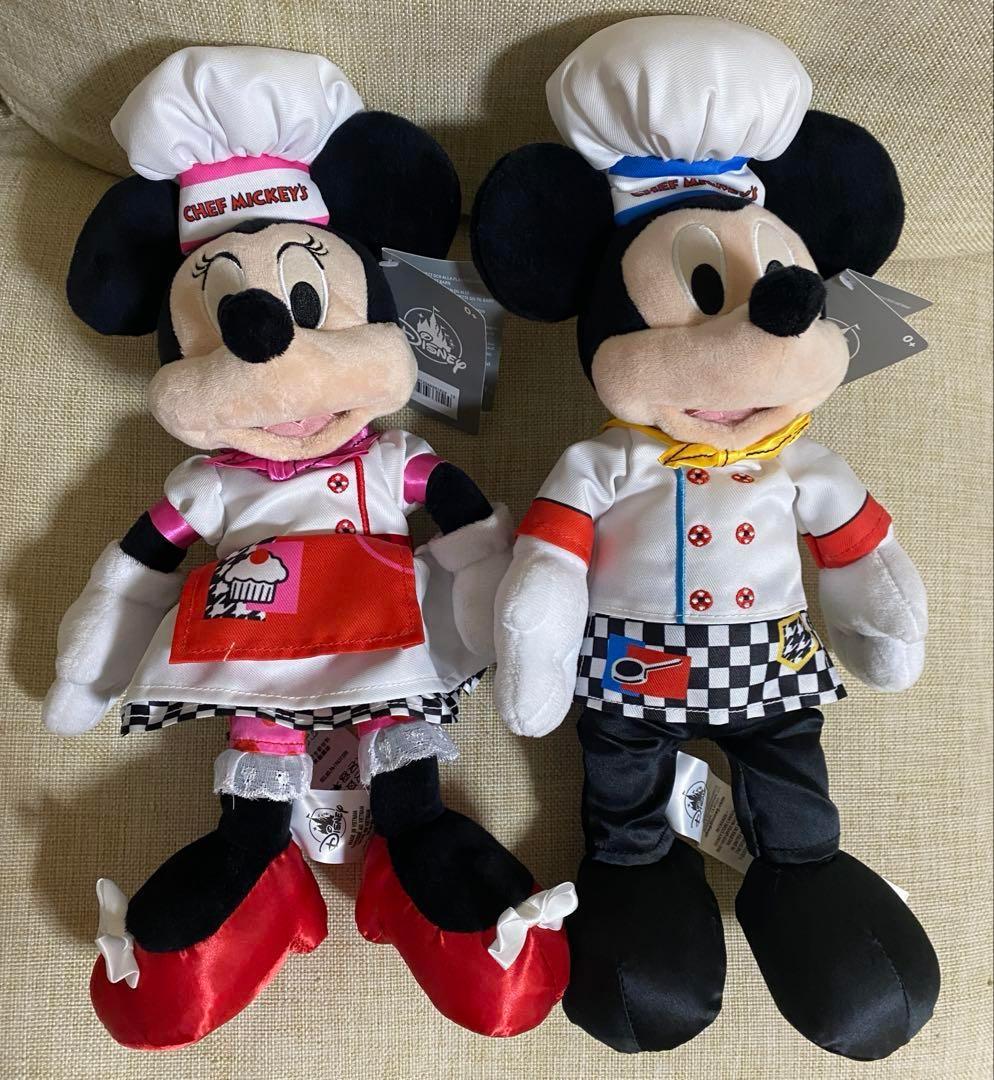 海外ディズニー WDW限定 シェフミッキー ぬいぐるみ ミッキーミニーペア