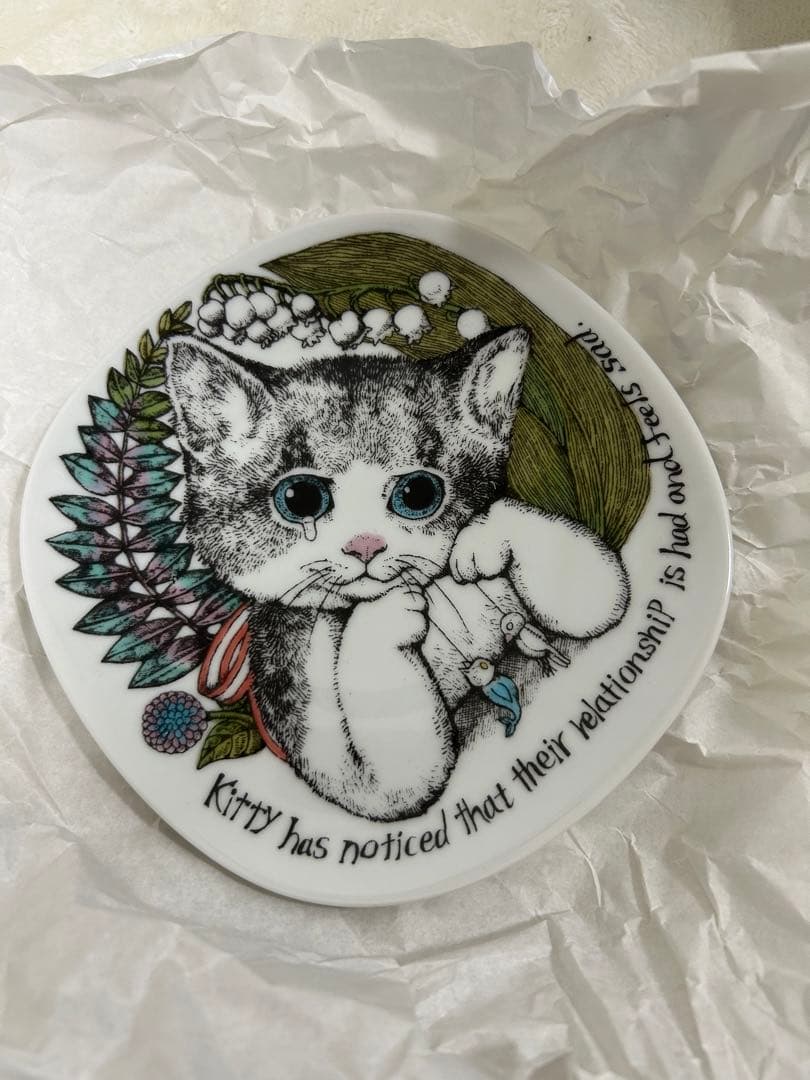 ヒグチユウコ　こねことうみねこ　絵皿　九谷焼