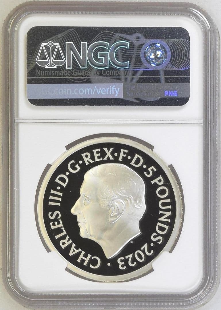 2023年 イギリス ペティションクラウン 盾 2オンス銀貨 NGC PF70