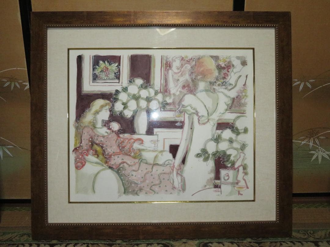 ◆ サージ・マルジス（Serge Marjisse）　水彩　「シャンパン」 ◆