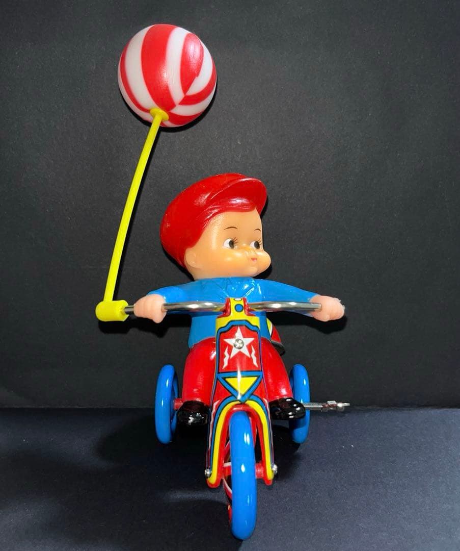 【希少】 ブリキ　三輪車　おもちゃ　昭和レトロ　アンティーク　ゼンマイ　ネジ巻き