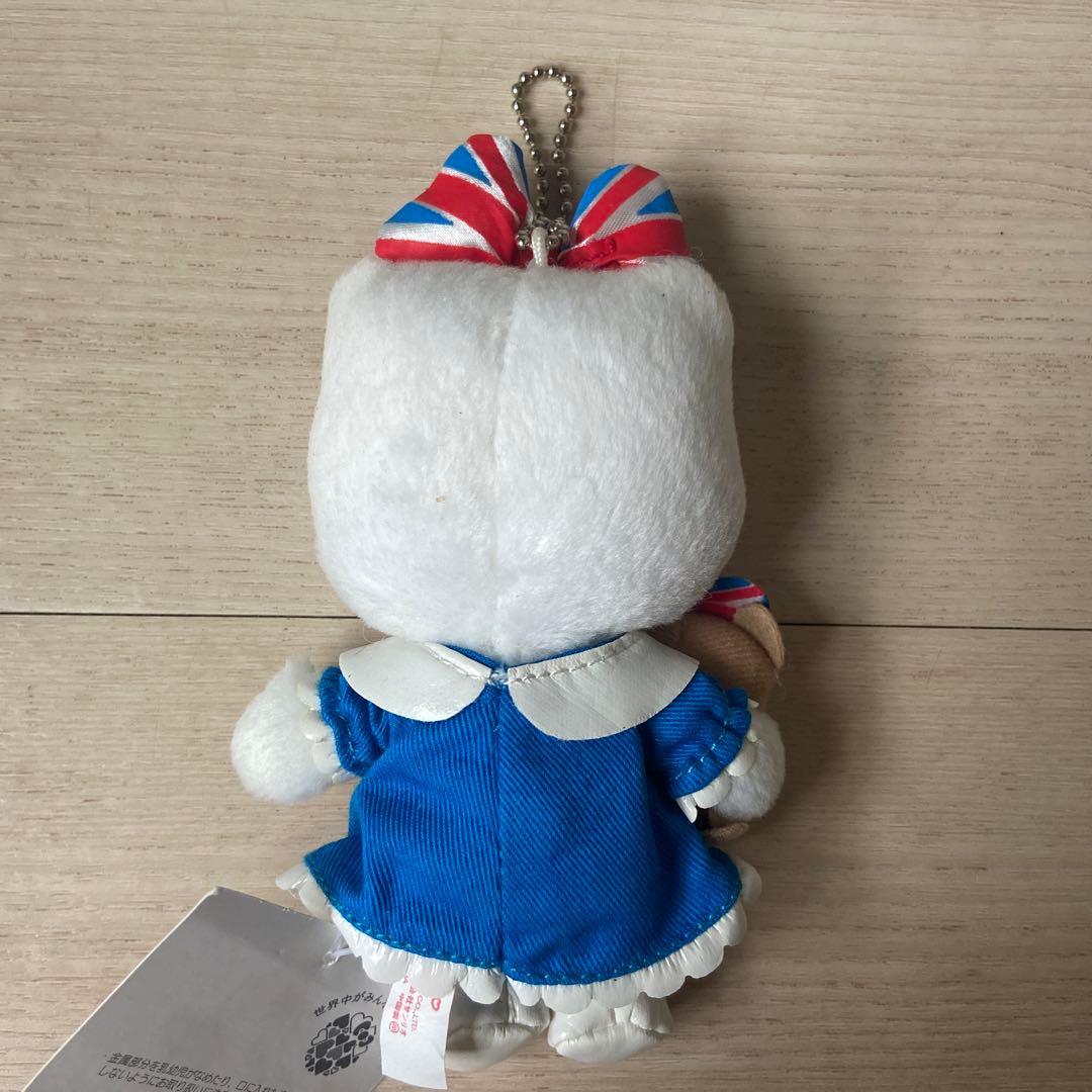 サンリオキティ マスコットキーホルダーユニオンジャックタイニーチャムぬいぐるみ