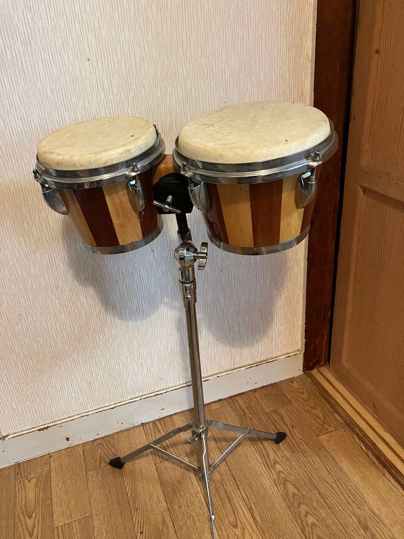KIKUTANI MUSIC 木製ボンゴ スタンド付き