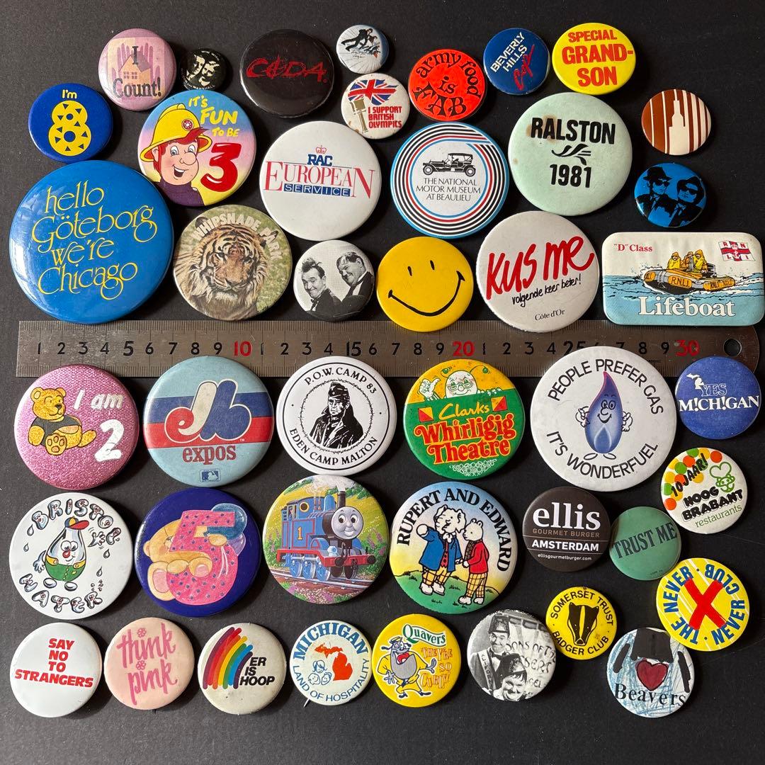 ヴィンテージ缶バッジ300個OVER ／US／UK VINTAGE