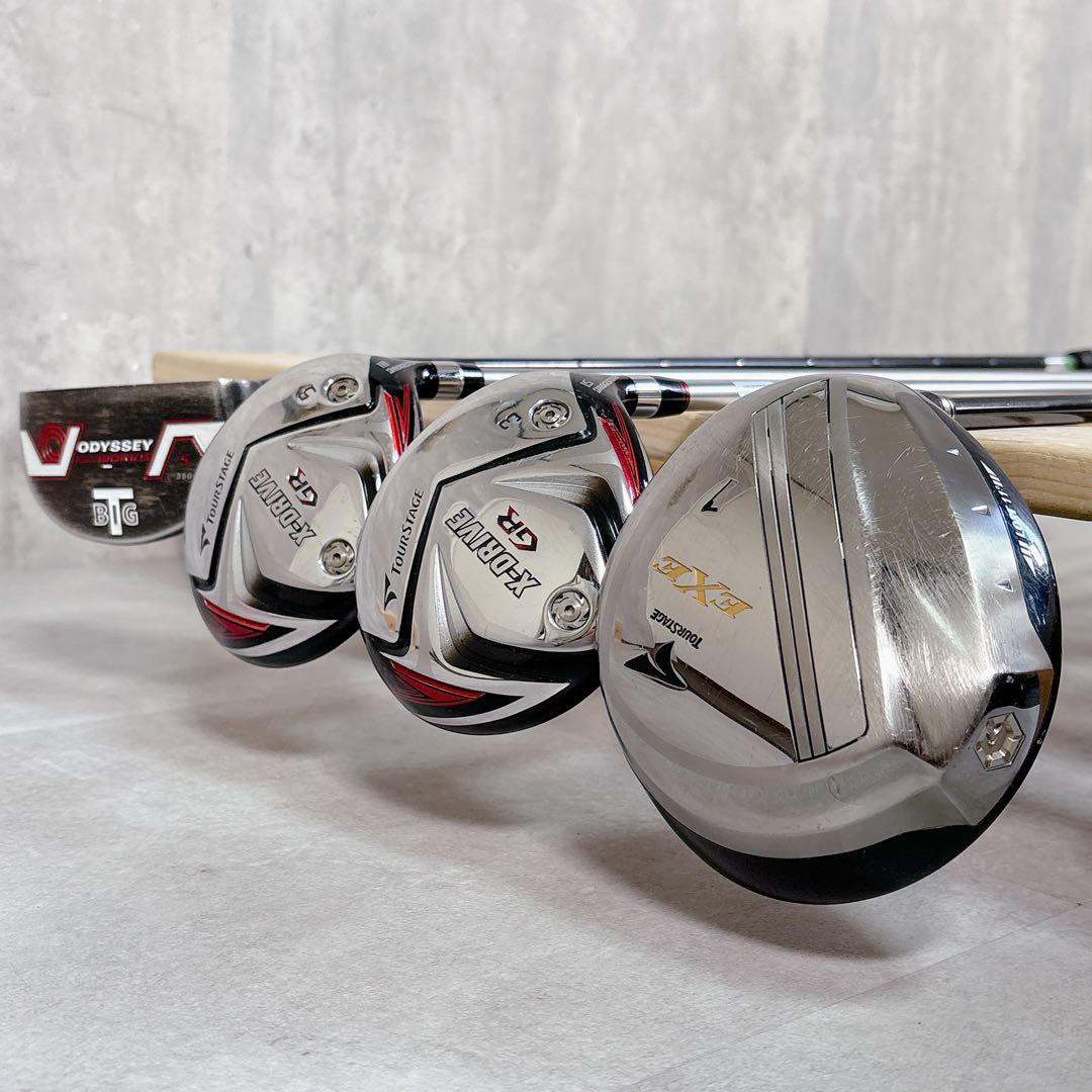 V905 ツアーステージ ゴルフクラブ メンズ フルセット ロゴ 白 カッコいい