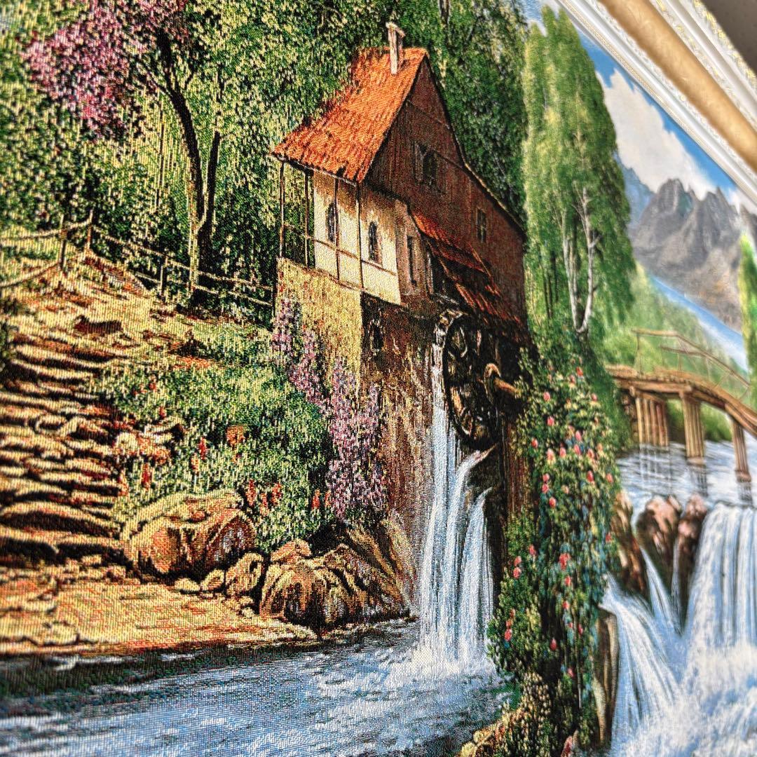 幅137×高さ77 自然の風景 水車小屋 絵画 アウトレット特価品 お買い得商品