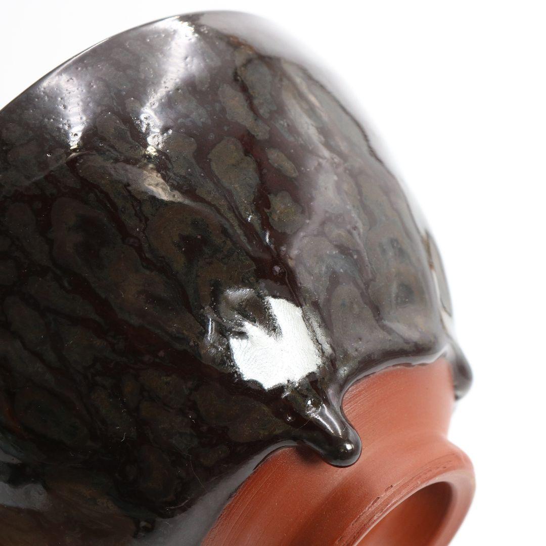 三代 伊藤赤水作 佐渡無名異焼 抹茶碗 共箱共布 茶道具　AT162　SS1