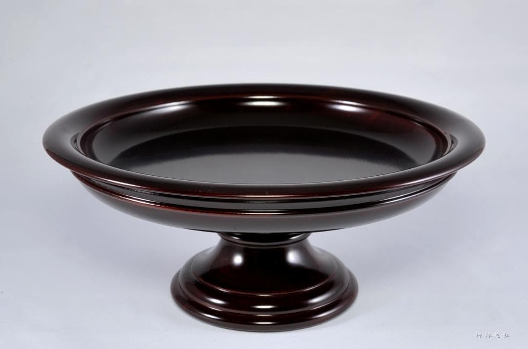 十二代 中村宗哲 溜塗 高杯 鵬雲斎在判書付 共箱 菓子器 茶道具