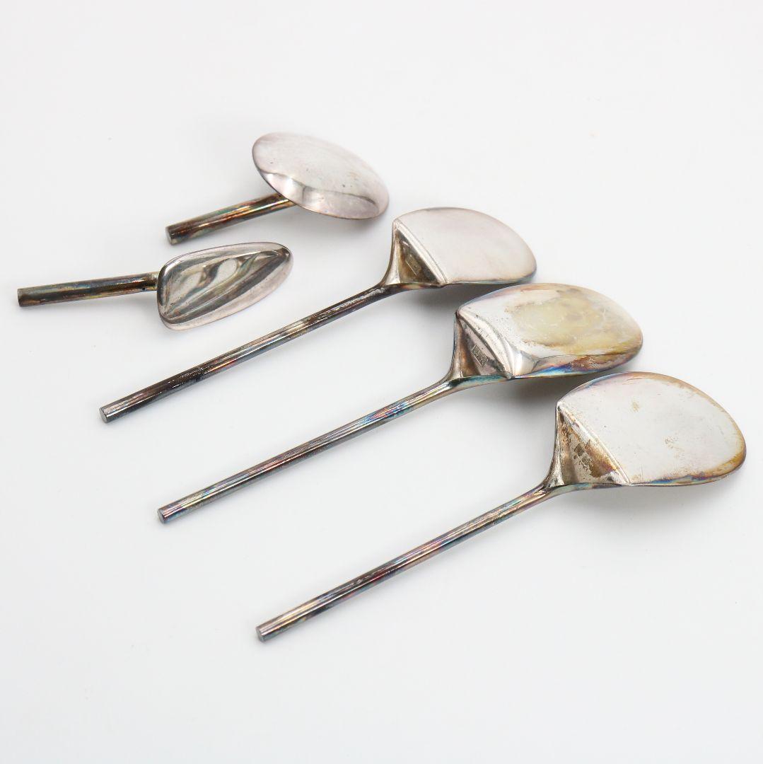 加州 興風園 手造南鐐 灰仙灰匙 純銀刻印 共箱 92g 茶道具　V861　N6