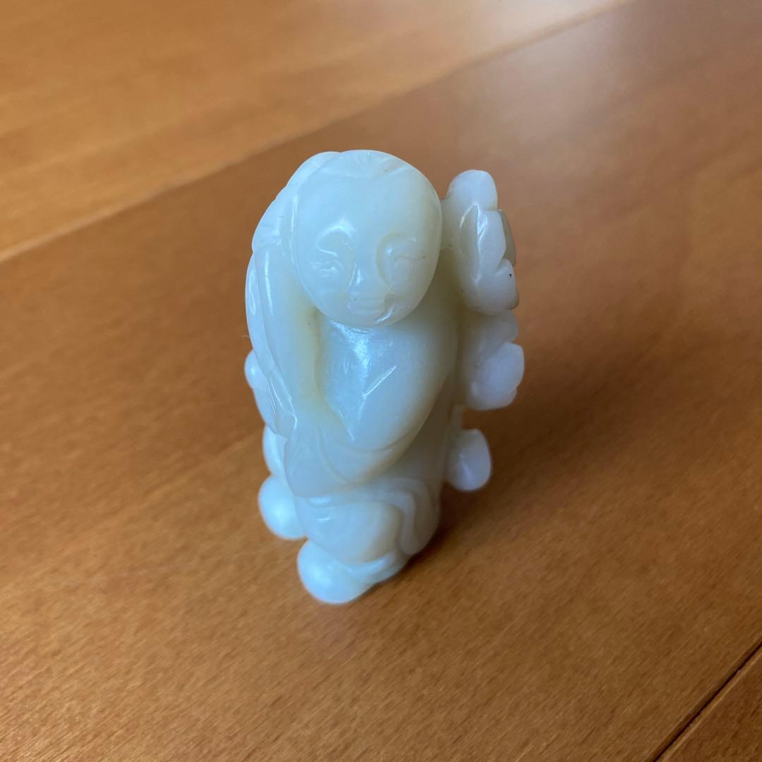 中国白砡　彫刻　天然石 古董品