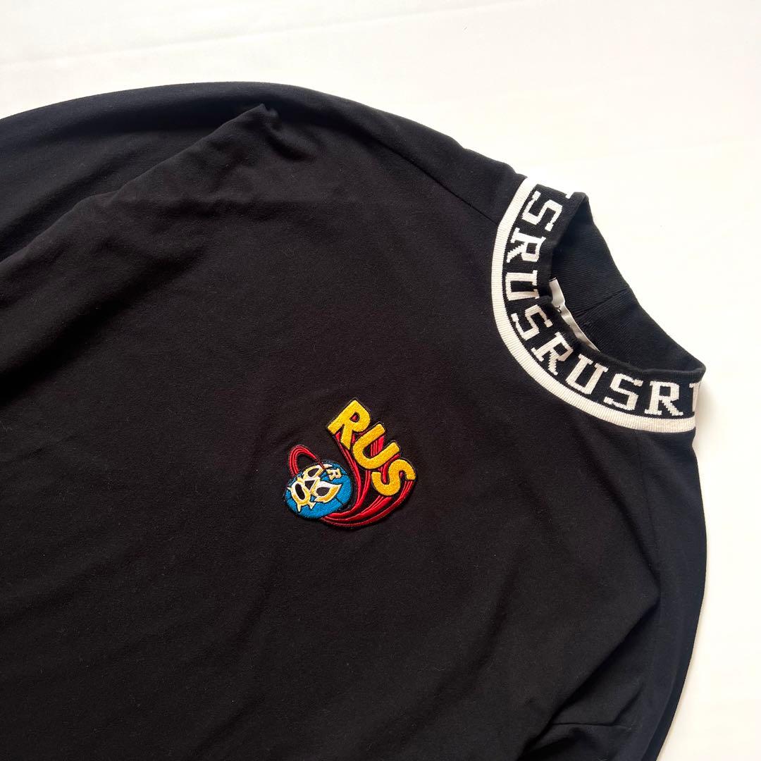 RUSSELUNO ラッセルノ　モックネック　長袖シャツ　メンズ　ロゴ　黒　L