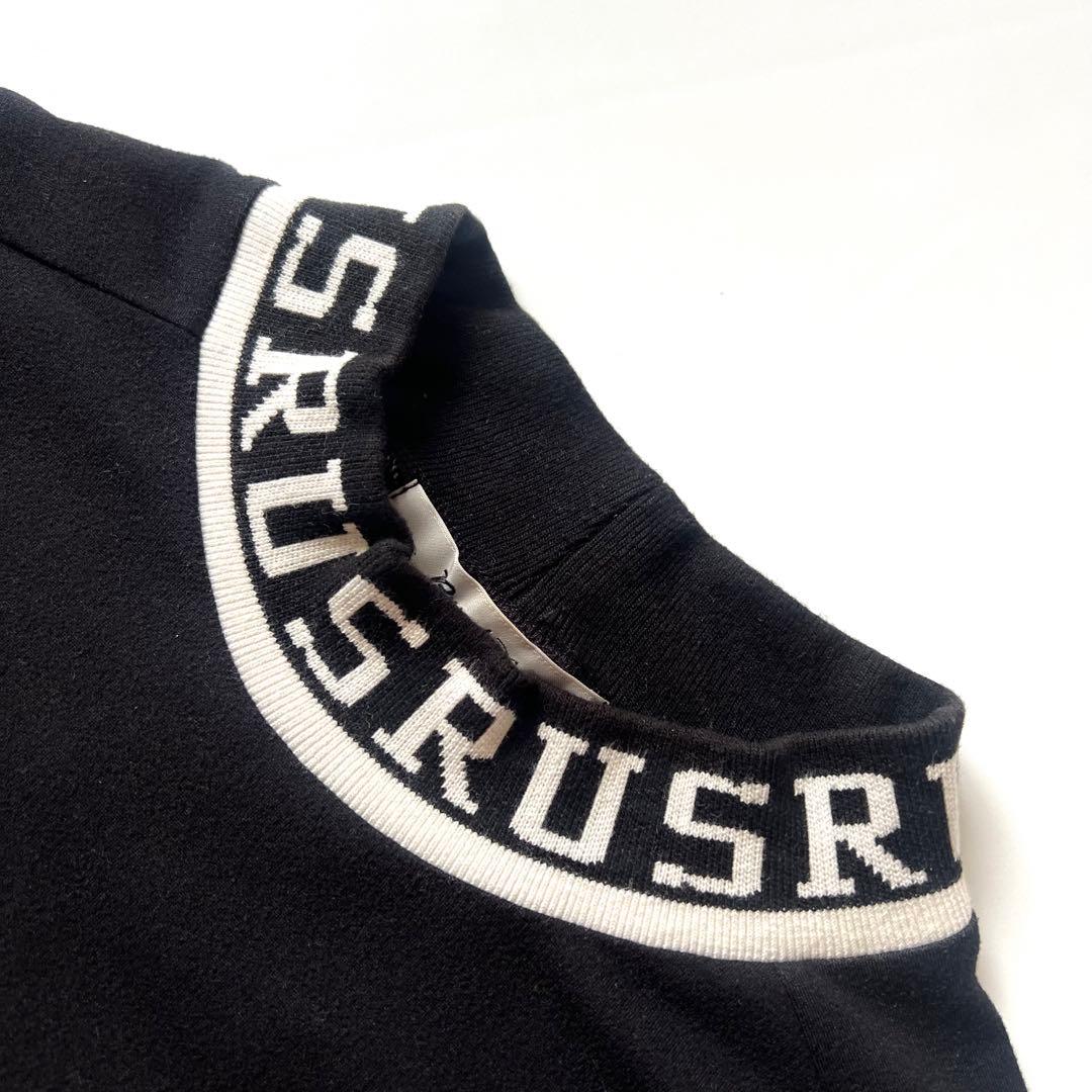 RUSSELUNO ラッセルノ　モックネック　長袖シャツ　メンズ　ロゴ　黒　L