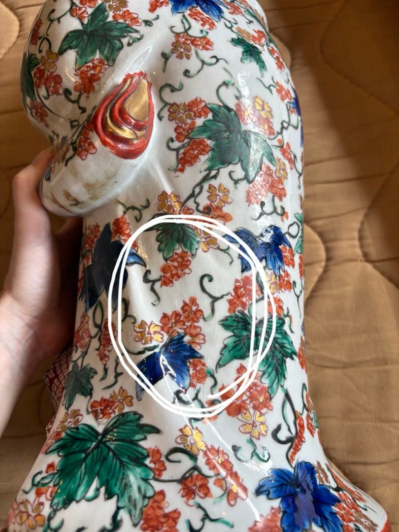 おおきめサイズのお多福　置物