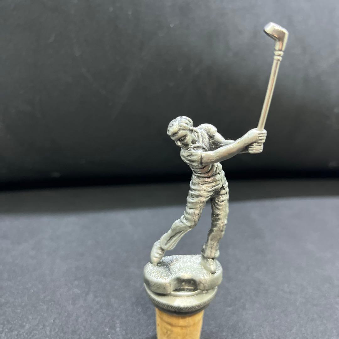 アンティーク　コルク　ゴルファー ワインストッパー 金属製