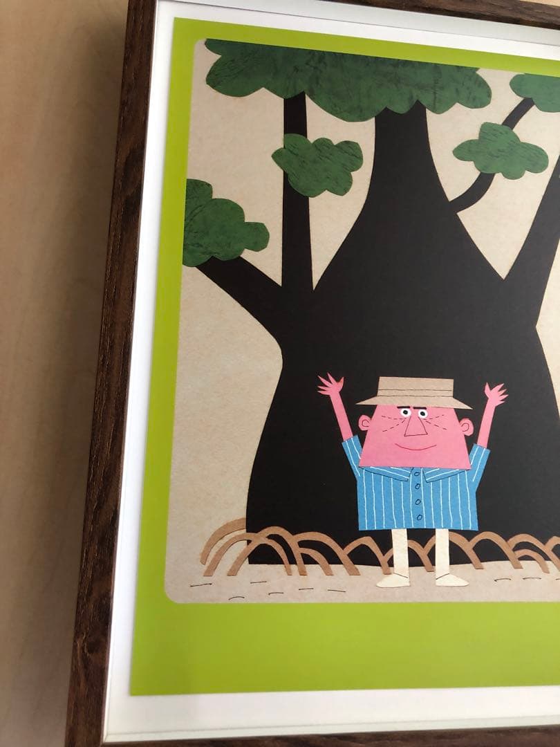 PK額装品 柳原良平 アンクル船長 アンクルトリス 大木 A3額入 ポスター風