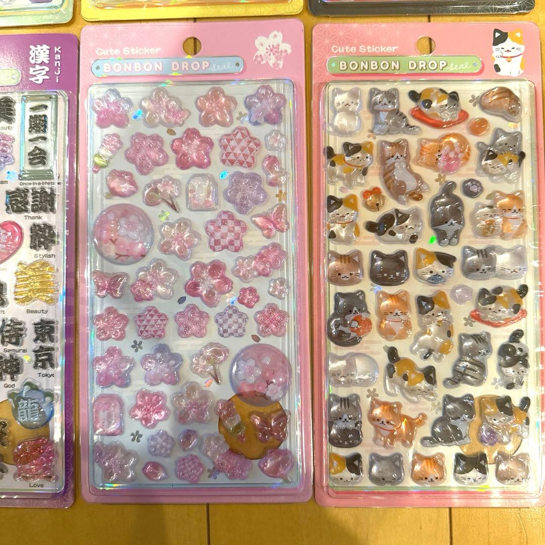 q*q様 ボンボンドロップシール　新作　和柄　第二弾　8枚コンプリートセット　正