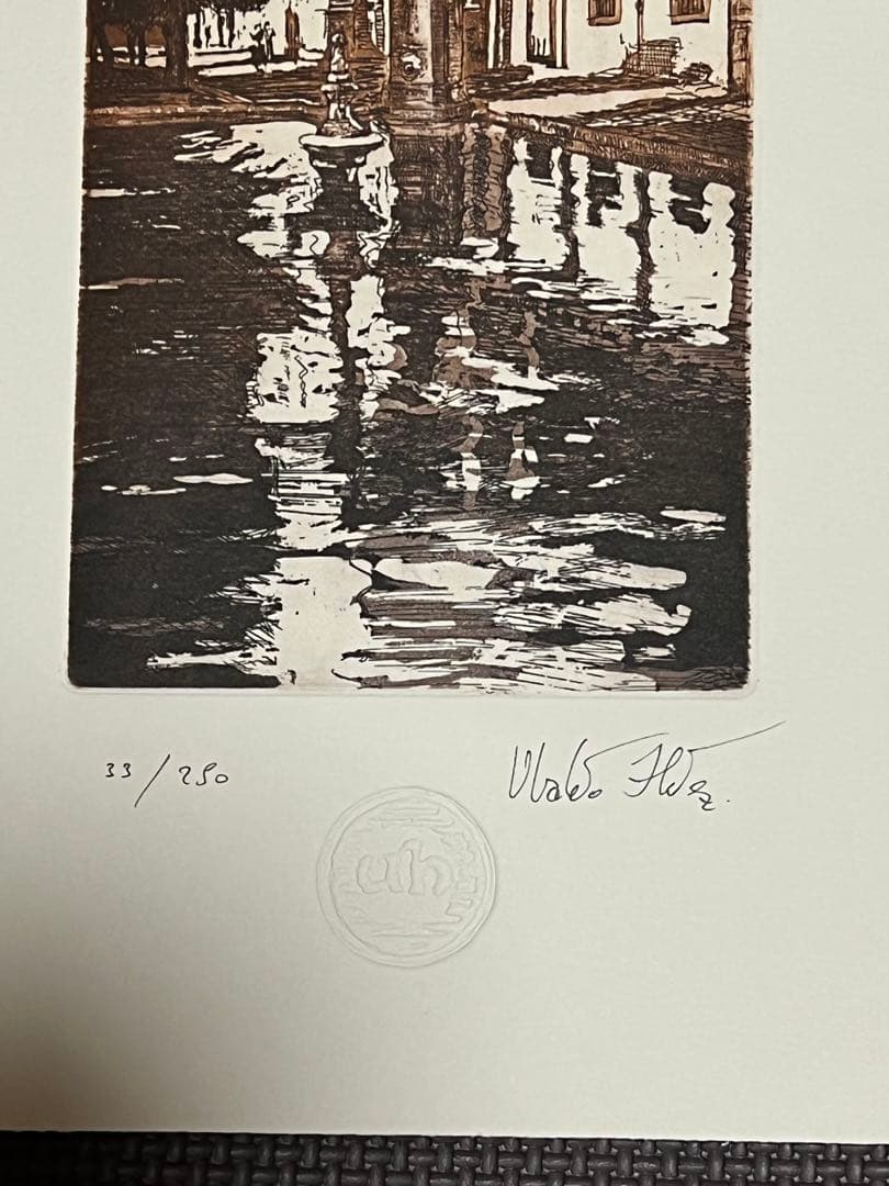 エッチング　メスキータのミナレット　スペイン・コルドバにて購入　アンダルシア