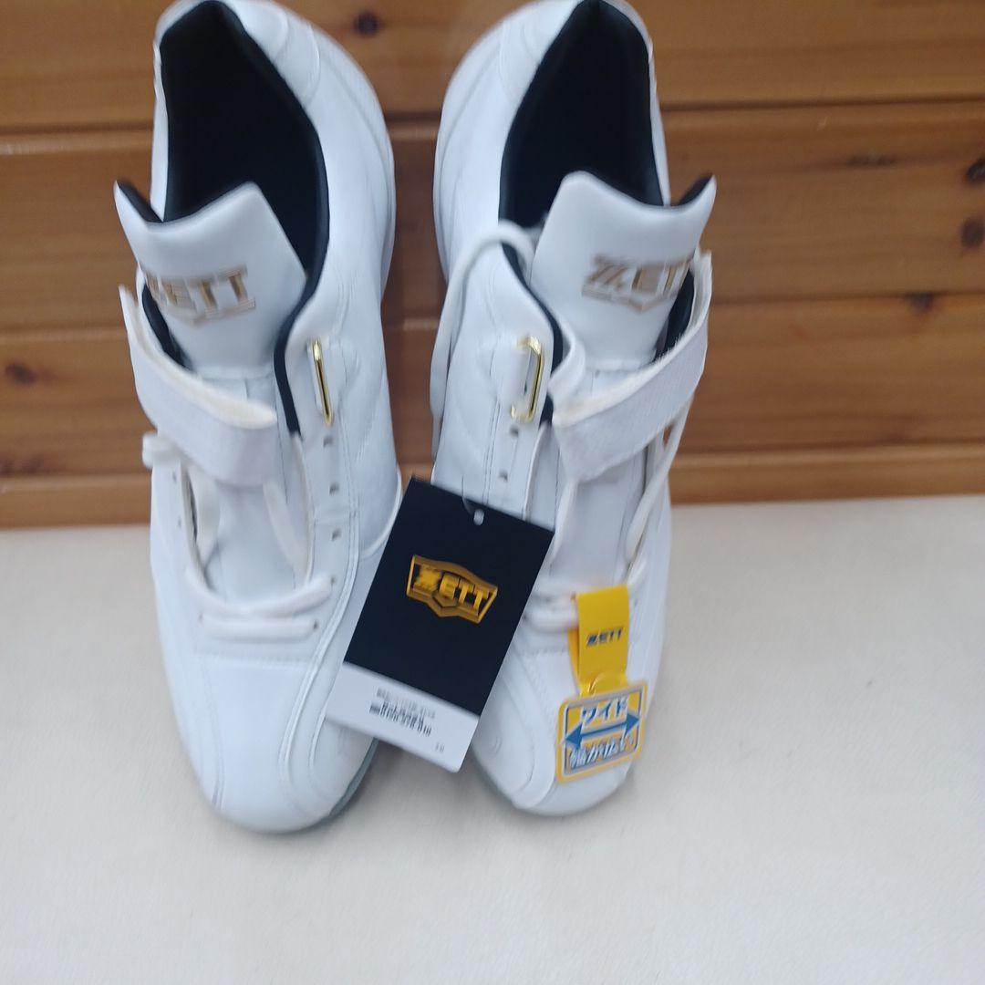 ZETT ホワイト スパイク ベルクロ付き